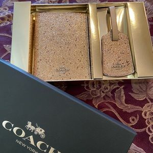Coach NWT passport wallet and luggage tag.